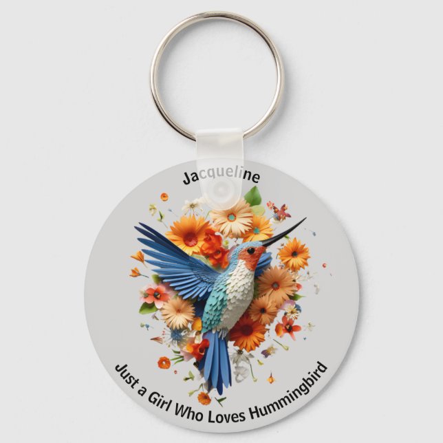 Nur ein Mädchen, das Hummingbird Liebe personalisi Schlüsselanhänger (Vorderseite)