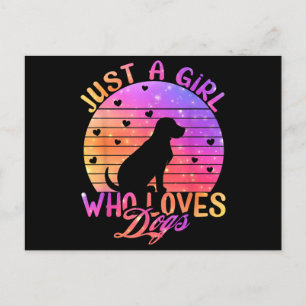 Nur ein Mädchen, das Hunde Liebe Feiertagspostkarte