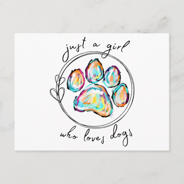 Nur ein Mädchen, das Hunde Liebe Postkarte (Vorderseite)