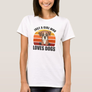 Nur ein Mädchen, das Hunde Lieben Boxer Hunde Welp T-Shirt