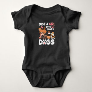 Nur ein Mädchen, das Hunde Lieben Niedlichen Hund Baby Strampler
