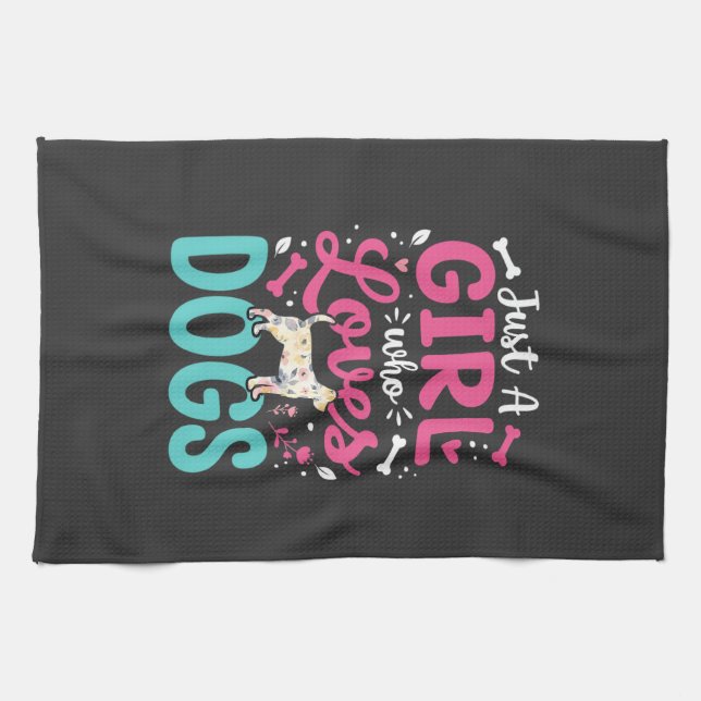 Nur ein Mädchen das Hunde liebt Geschirrtuch (Horizontal)