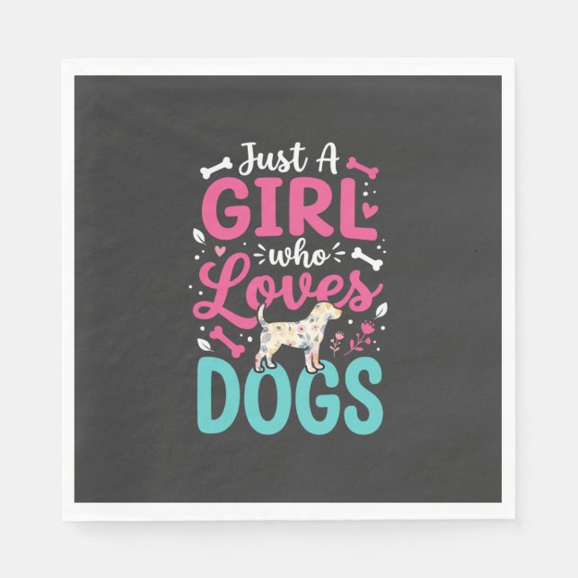 Nur ein Mädchen das Hunde liebt Serviette (Vorderseite)