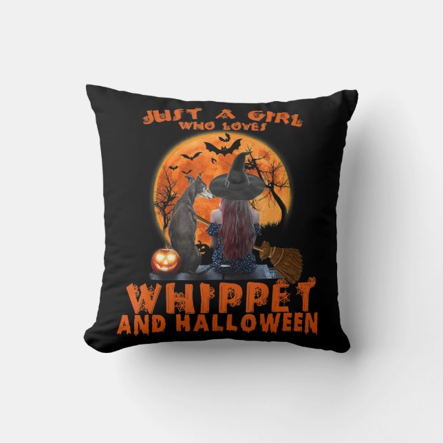 Nur ein Mädchen, das Hunde und Halloween Liebe Kissen (Vorderseite)