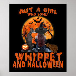 Nur ein Mädchen, das Hunde und Halloween Liebe Poster