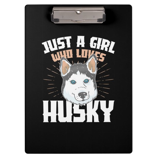Nur ein Mädchen, das Husky Liebe Klemmbrett (Vorderseite)