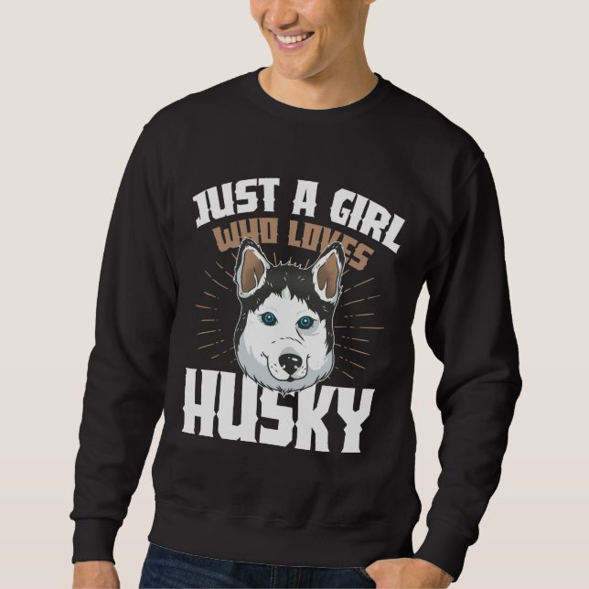 Nur ein Mädchen, das Husky Liebe Sweatshirt (Vorderseite)