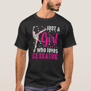 Nur ein Mädchen, das Ice-Skaten-Liebe-Skater T-Shirt