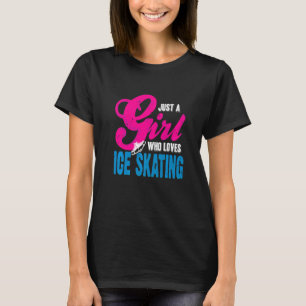 Nur ein Mädchen, das Ice-Skaten-Lieben Vintag präs T-Shirt