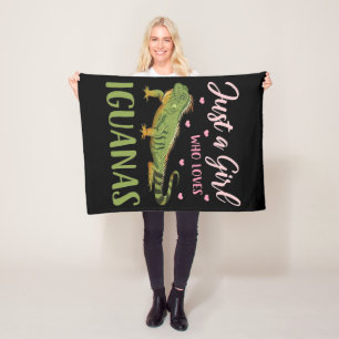 Nur ein Mädchen, das Iguanas Liebe Fleecedecke
