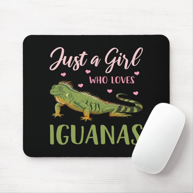 Nur ein Mädchen, das Iguanas Liebe Mousepad (Mit Mouse)