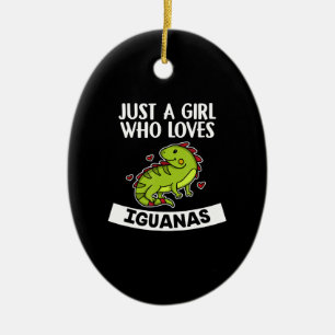 Nur ein Mädchen, das Iguanas Niedlich Lizard Iguan Keramik Ornament