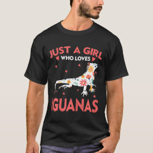 Nur ein Mädchen, das Iguanas-Tier für Frauen Liebe T-Shirt