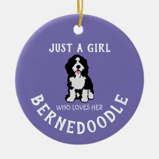 Nur ein Mädchen, das ihr Bernedoodle Liebe Keramik Ornament (Vorne)