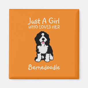Nur ein Mädchen, das ihr Bernedoodle Liebe Magnet