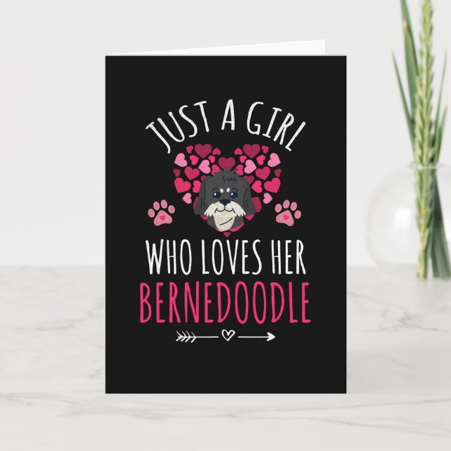 Nur ein Mädchen, das ihr Bernedoodle Liebhaber Ges Karte (Vorderseite)