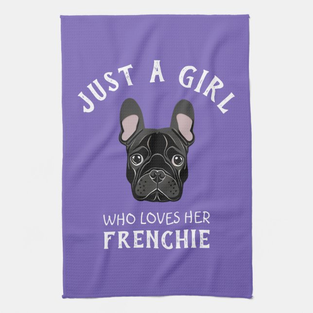 Nur ein Mädchen, das ihr Französisch Liebe Geschirrtuch (Vertikal)