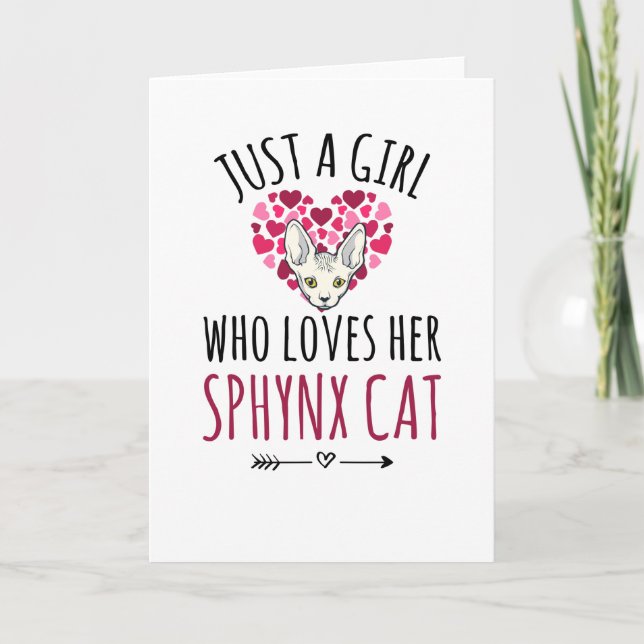 Nur ein Mädchen, das ihr Sphynx Cat Lover Geschenk Karte (Vorderseite)
