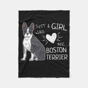 Nur ein Mädchen, das ihre Boston Terrier Premium L Fleecedecke