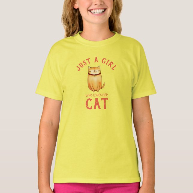 Nur ein Mädchen, das ihre Katze Liebe T-Shirt (Vorderseite)