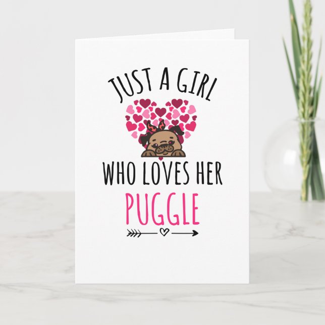 Nur ein Mädchen, das ihre Puggle Geschenke Liebe P Karte (Vorderseite)
