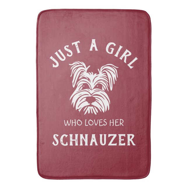 Nur ein Mädchen, das ihren Schnauzer Liebe Badematte (Vorderseite Vertikal)