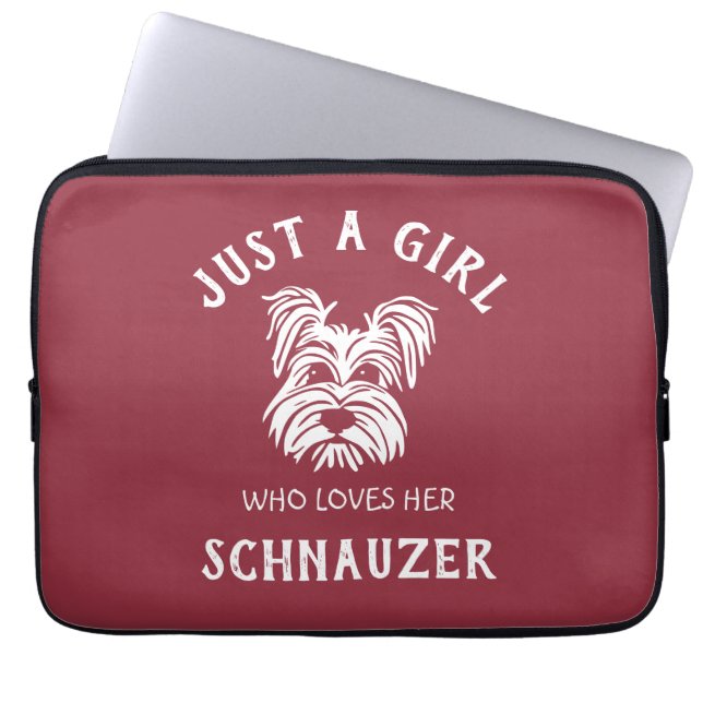 Nur ein Mädchen, das ihren Schnauzer Liebe Laptopschutzhülle (Vorderseite)