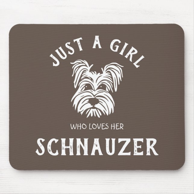 Nur ein Mädchen, das ihren Schnauzer Liebe Mousepad (Vorne)