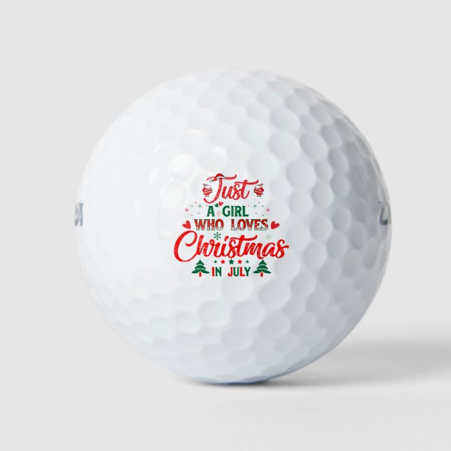 Nur ein Mädchen, das im Juli Weihnachten Liebe Golfball (Vorderseite)
