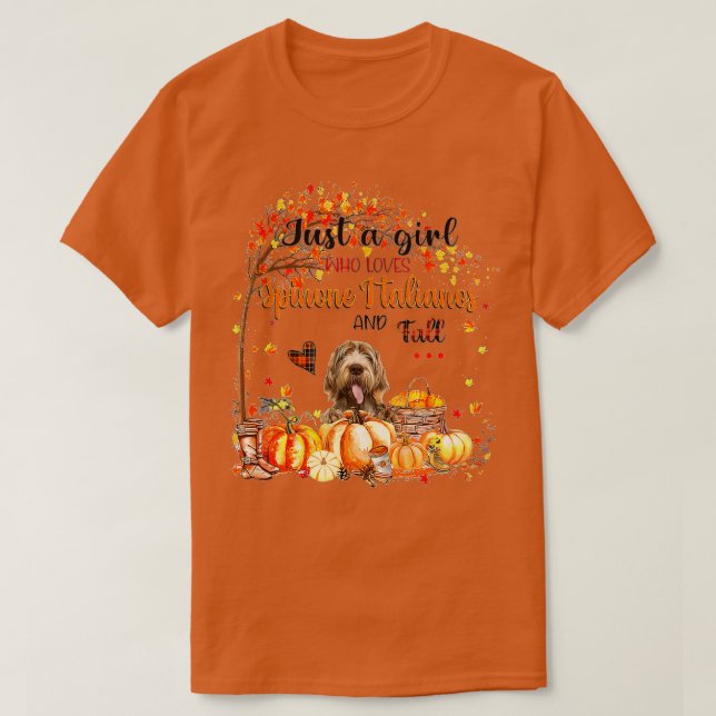 Nur ein Mädchen, das Italiener und Lieben spinone  T-Shirt (Design vorne)