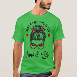 Nur ein Mädchen, das Jesus Lieben und Katzen chaot T-Shirt