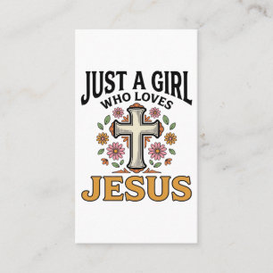 Nur ein Mädchen, das Jesus liebt, florales Kreuz-S Visitenkarte