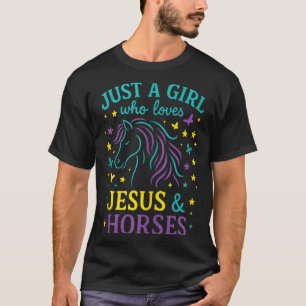Nur ein Mädchen, das Jesus & Pferde liebt - Christ T-Shirt