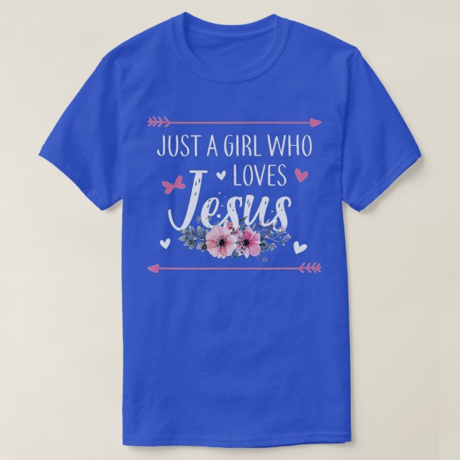 Nur ein Mädchen, das Jesus religiöse Christliche L T-Shirt (Design vorne)