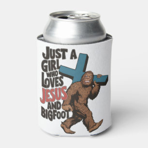 Nur ein Mädchen, das Jesus und Bigfoot Sasquatch L Dosenkühler