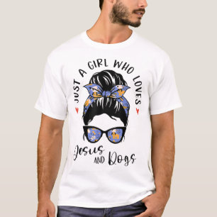 Nur ein Mädchen, das Jesus und Hunde Liebe, gibt G T-Shirt
