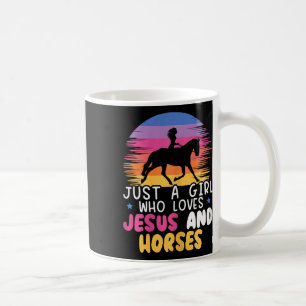 Nur ein Mädchen, das Jesus und Pferde Liebe Pferd Kaffeetasse