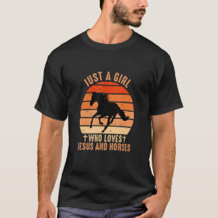 Nur ein Mädchen, das Jesus und Pferde Liebe T-Shirt