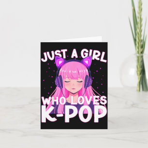 Nur ein Mädchen, das K-Pop Koreanisch Süß Hörend K Karte