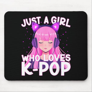 Nur ein Mädchen, das K-Pop Koreanisch Süßes hört K Mousepad