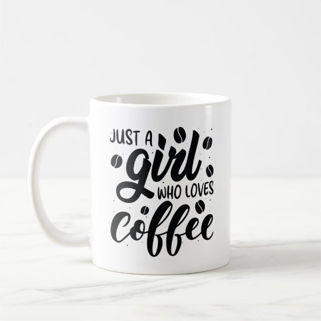 Nur ein Mädchen, das Kaffee Liebe Kaffeetasse (Links)