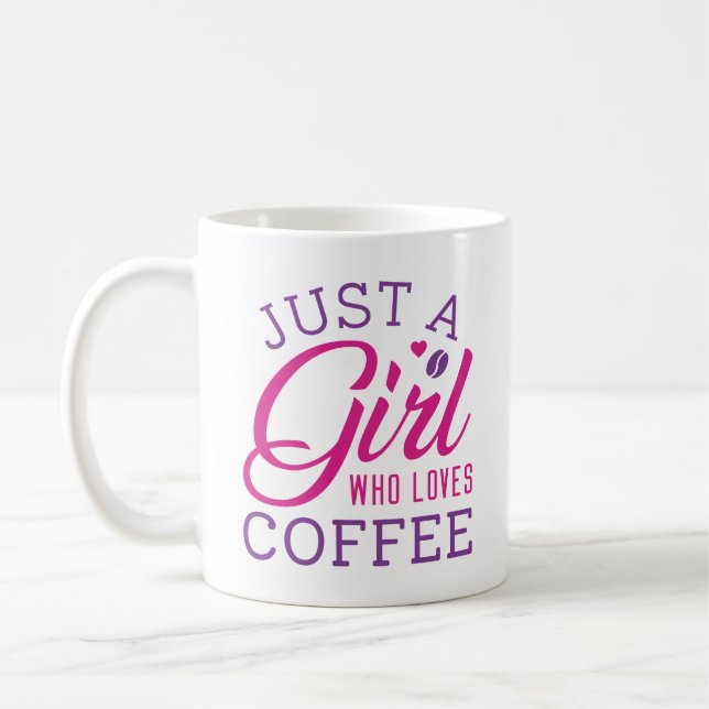 Nur ein Mädchen, das Kaffee Liebe Kaffeetasse (Links)