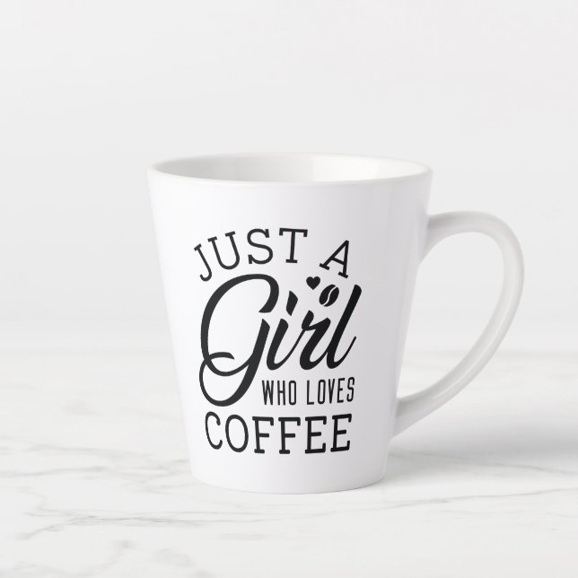 Nur ein Mädchen, das Kaffee Liebe Milchtasse (Rechts)