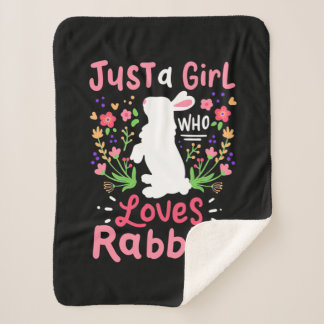 Nur ein Mädchen, das Kaninchen Lieben Sherpadecke