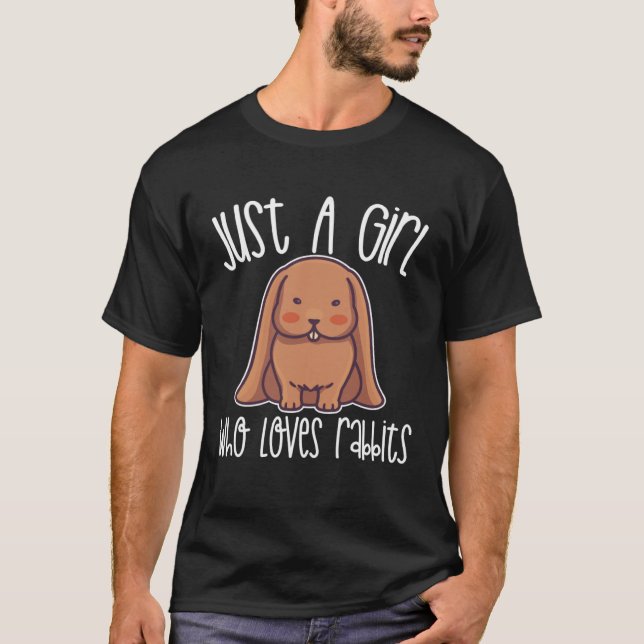Nur ein Mädchen, das Kaninchen Lieben T-Shirt (Vorderseite)