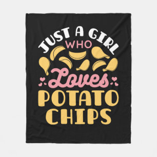 Nur ein Mädchen, das Kartoffelchips Liebe Fleecedecke