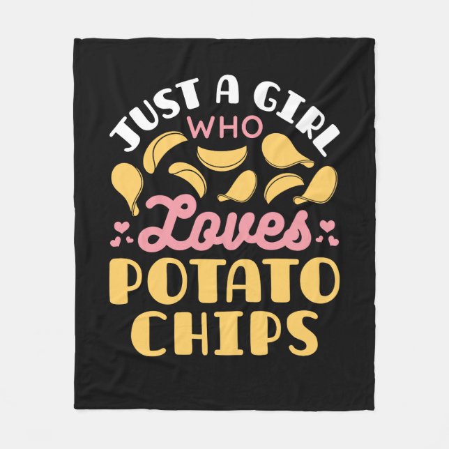 Nur ein Mädchen, das Kartoffelchips Liebe Fleecedecke (Vorderseite)