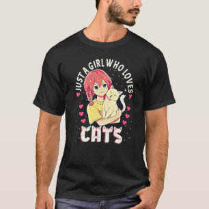 Nur ein Mädchen, das Katzen für Mädchen Liebe Kids T-Shirt