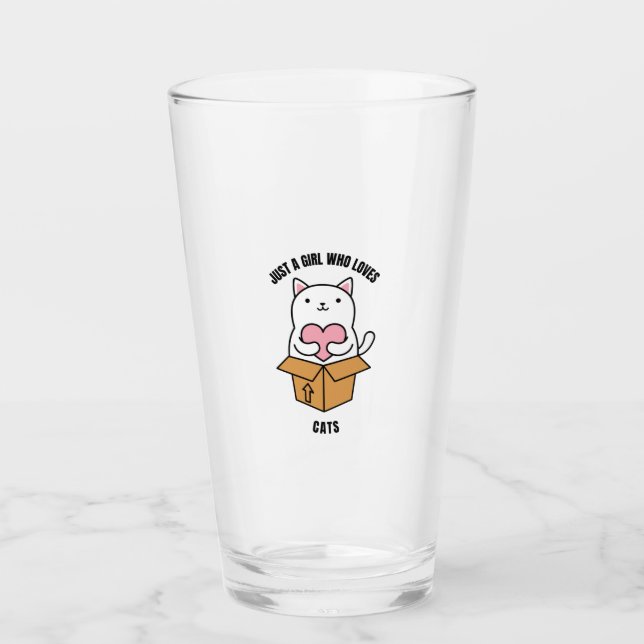 Nur ein Mädchen, das Katzen Liebe Glas (Vorderseite)