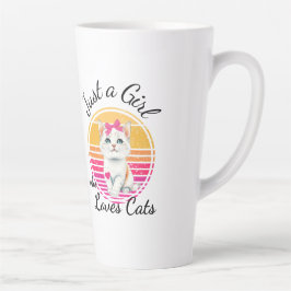 Nur ein Mädchen, das Katzen Liebe Milchtasse